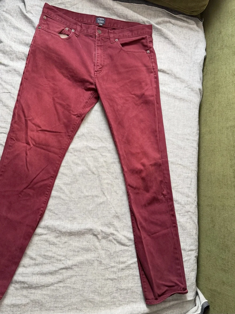 J. Crew The Driggs Corduroy Pants in Deep Berry Red
